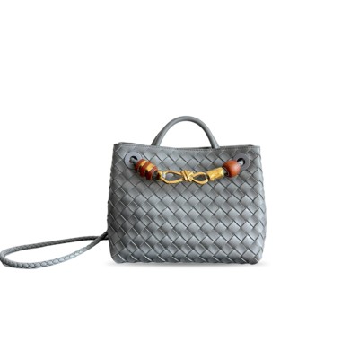 BOTTEGA VENETA SMALL ANDIAMO SLATE GRAY BAG 743568 (25*22*10.5cm)